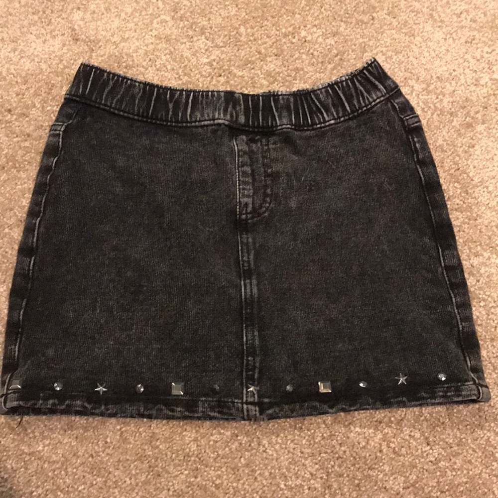 Kids black denim jean skirt